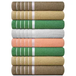 Kit 8 Toalhas de Banho Gigantes Softmax 100% Algodão 80x150cm - 330g Neutras