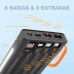 Carregador Portatil Power Bank 10000mAh Bateria Portatil com 4 Cabos Carregamento PD 22.5W com Luz LED e Visor Digital YD-30 (Preto)