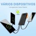 Carregador Portatil Power Bank 10000mAh Bateria Portatil com 4 Cabos Carregamento PD 22.5W com Luz LED e Visor Digital YD-30 (Preto)