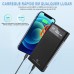 Carregador Portatil Power Bank 10000mAh Bateria Portatil com 4 Cabos Carregamento PD 22.5W com Luz LED e Visor Digital YD-30 (Preto)