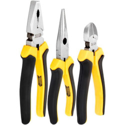 Kit Jogo 3 Alicates Utilidades Variadas Universal Corte Bico