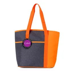 Sacola Térmica 15 Litros com Bolso Frontal Brisa TopGet - Laranja