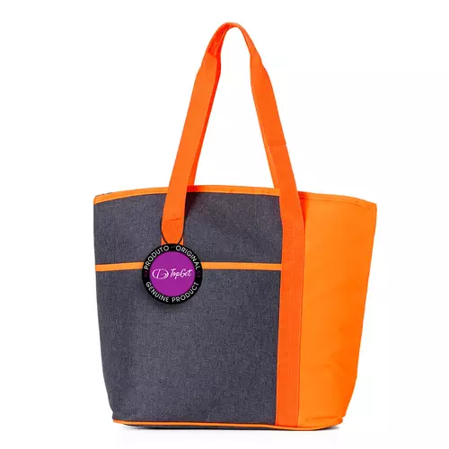Sacola Térmica 15 Litros com Bolso Frontal Brisa TopGet - Laranja